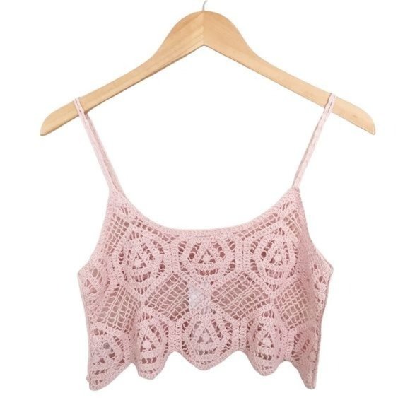 TIMING LOS ANGELES Boho Crotchet Spring Summer Festival Crop Top Size Small - Picture 1 of 5